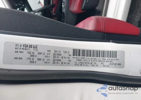 2015 Dodge Durango R/T из США, поврежденный, VIN 1C4SDHCT8FC931189